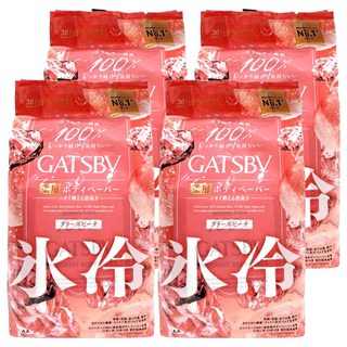 GATSBy 台灣公司貨 體用濕巾 攜帶型 冰涼蜜桃 超值包, 30張, 4包, 210g