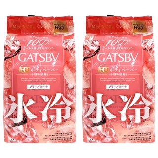 GATSBy 台灣公司貨 體用濕巾 攜帶型 冰涼蜜桃 超值包, 30張, 2包, 210g