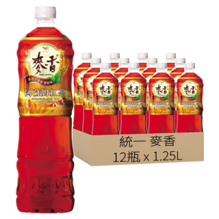 統一 麥香 阿薩姆紅茶, 1.25L, 12瓶
