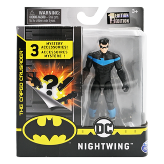 SPIN MASTER DC 蝙蝠俠系列4吋人偶 夜翼, DC漫畫正版周邊, 隨機配件與任務卡, 1個