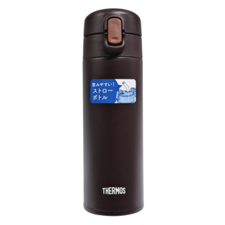 THERMOS 膳魔師 不鏽鋼真空吸管杯保溫瓶 FJM-350, 咖啡色 350ml, 1個