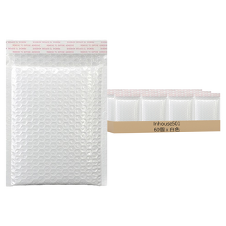 Inhouse501 防震氣泡包裝安全信封 白色, 60個, 20 x 15cm