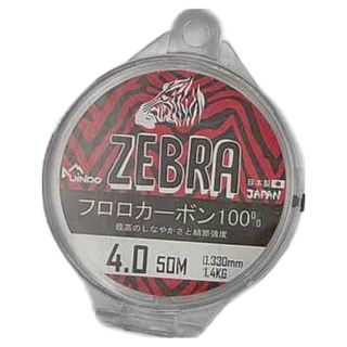 JiNDO Lure ZEBRA 斑馬 極柔軟 碳纖線 隱形線 前導線 母線 100% 碳纖維 日本製造, 透明色, 1捲