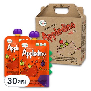 Organic Dino 果汁, 蘋果綜合口味, 100ml, 30入
