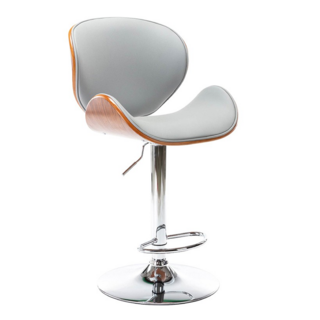 E-home Freda弗蕾達曲木吧檯椅, TFC101A-gry 灰色 W52xD53xH96-117CM, 1個