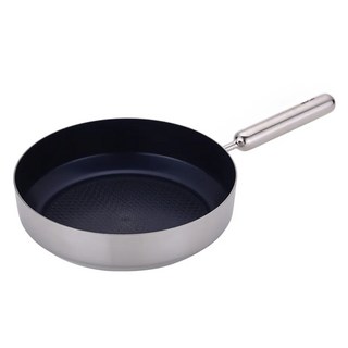 NEOFLAM 台灣原廠公司貨 EDGE系列 電磁爐適用 陶瓷塗層蜂巢紋不鏽鋼炒鍋 藍色, 28cm, 1個