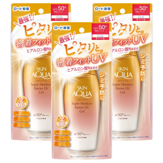 SKIN AQUA 水潤肌 超保濕極效防禦防曬露 SPF50+ PA++++，持久防曬，清爽不黏膩, 100g, 3瓶