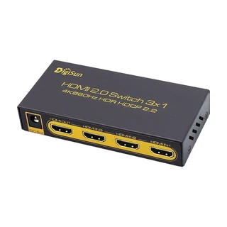 DigiSun 得揚 4K HDMI 2.0 三進一出影音切換器, 支援4K2K/60HZ, 1080P 3D和HDR高解析, UH831, 1個