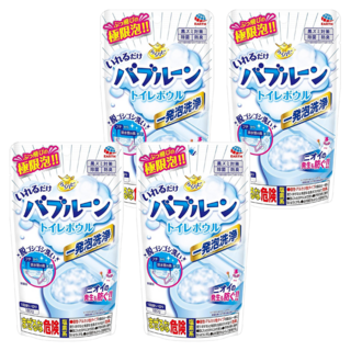 EARTH 地球製藥 抑菌發泡馬桶清潔粉 一袋一次無需測量 鹽素系配方, 180g, 4包