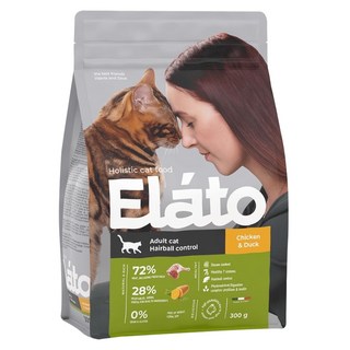 Elato 杜莎 成貓用天然無穀貓糧 化毛配方 鮮雞佐鴨, 300g, 1包
