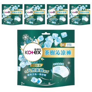 Kotex 靠得住 茶樹沁涼褲 褲型衛生棉, M(22~34吋), 2片, 5包
