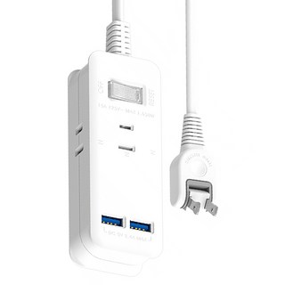 Tyson 太順電業 1切3座智慧型充電組 USB 2.4A急速充電 耐熱防火材質 過載自動斷電保護, 1.8m, 白色, 1個