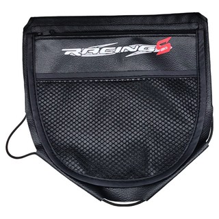 Racing 機車置物袋 通用款造型 PU皮, 黑色