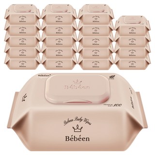 Bebeen 오리지널 플러스 영유아물티슈 캡형, 55g, 100매, 20개
