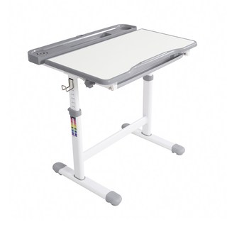 E-home DODO朵朵置物槽兒童升降成長桌, 桌面傾斜角度可調整, 承重力約60kg, 灰色