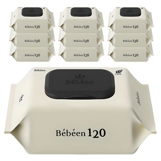 Bebeen 120 영유아물티슈 캡형, 50g, 120매, 10개