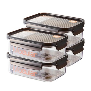 락앤락 비스프리 모듈러 직사각 밀폐용기, 4개, 910ml