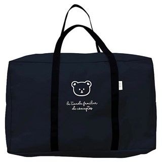 韓國風旅行袋棉被袋 防水牛津布 幼兒園適用, 54 x 40 x 22cm, 黑小熊