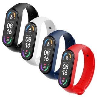 GOOSPERY 小米手環矽膠錶帶 4入組, 黑色, 白色, 海軍藍, 紅色, 1個