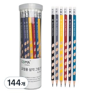 투코비 코마 삼각 그립 교정연필 B 세트 TC-P02, 혼합색상, 144개