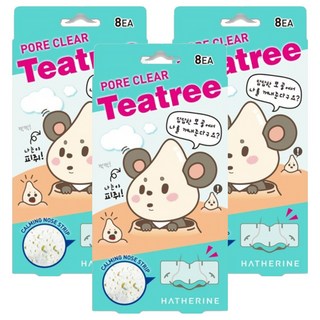 HATHERINE 茶樹舒緩毛孔清潔鼻貼, 8片, 3盒