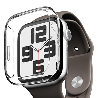 빅쏘 초슬림 변색없는 프레임 레빅스킨 애플워치 하드 보호 케이스, 투명