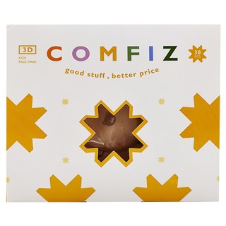 康菲 幼幼3D醫療口罩 10.6 x 9.9cm 兒童 1~3歲, 熊寶貝 棕色, 30片, 1盒