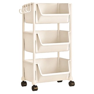 小麥購物 收納推車, 米白色, 3層