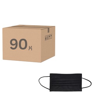 EYL'S 艾爾絲 成人平面醫用口罩, 曜石黑, 30片, 3盒