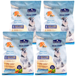 BLUE BAY 倍力 S30舒敏護膚配方 狗飼料, 含88%動物性優質蛋白質, 添加益生菌, 含台農57號甜薯, 1.5kg, 鮭魚 + 甜薯, 4袋
