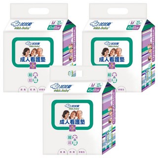 OMA&Baby 拭拭樂 成人看護墊 12片 菱形壓紋吸收表層 乾爽透氣隔水層 SAP超吸收高分子鎖水, M(45 x 60cm), 3包
