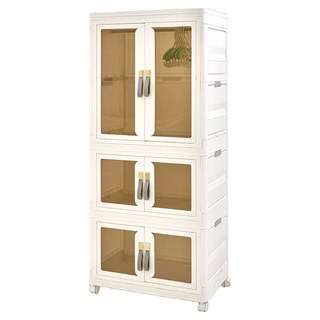 KiKimmy 折疊式兒童衣物收納櫃 簡易組裝 附輪 大容量設計, 白色