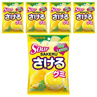 UHA 味覺糖 可撕著吃的酸味檸檬口味Sakeru軟糖, 30.1g, 5個