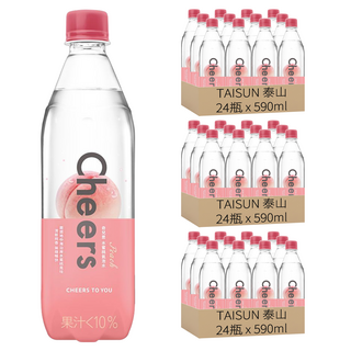 TAISUN 泰山 Cheers Peach 水蜜桃氣泡水, 72瓶, 590ml