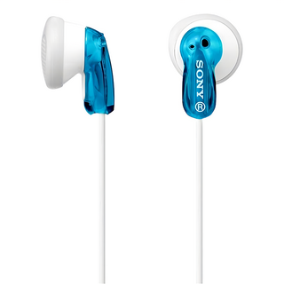 Sony 耳塞式平面耳機 L(釹磁鐵13.5mm + 耳機線1.2m), MDR-E9LP, 藍色