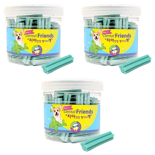 댕댕스타 덴탈프랜즈 강아지 껌, 후레쉬민트, 300g, 3개