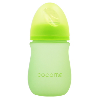 cocome 防爆感溫晶鑽寬口玻璃奶瓶, 綠色, 150ml, 1個