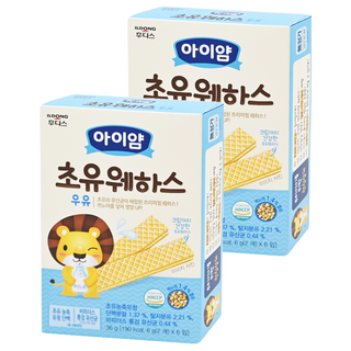 ILDONG 日東 Iyaam 藜麥威化餅 獨立包裝方便攜帶 12個月以上寶寶適用, 初乳牛奶, 36g, 2盒