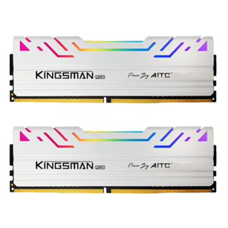 AITC 艾格 KINGSMAN RGB DDR4 16GB (8GBX2) 3200 UDIMM 桌上型電競超頻記憶體 白色 嚴選高品質顆粒, 1組
