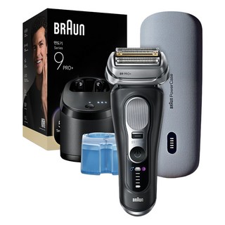 BRAUN 시리즈 9 PRO+ 울트라 씬 전기면도기 + 파워 케이스, 9660cc, 블랙