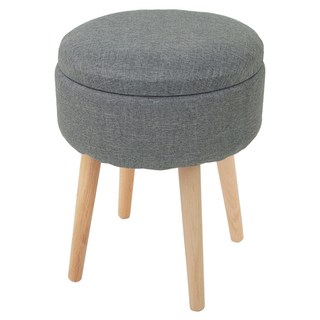 MH家居 圓形茶几多功能收納椅凳, 灰色，現代風格，空間百搭, 1個