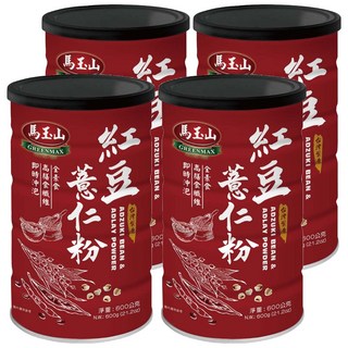 馬玉山 紅豆薏仁粉, 600g, 1罐, 4罐