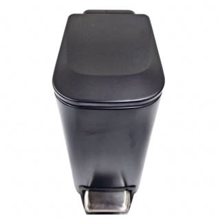 ROYALLIN 蘿林嚴選 簡約大容量不銹鋼垃圾桶6L(黑色), 29 x 15 x 30.5 cm