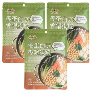 自然緣素 優蛋白豆香鍋湯底, 3個, 66g