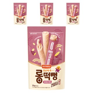 아이배냇 유아용 롱떡뻥, 4개, 30g, 자색고구마맛