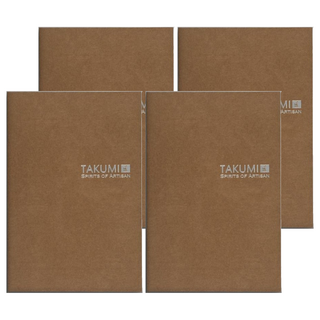 IWI 蒙恬 銀標A5和紙空白筆記本 - 日本阿波和紙封面 100克厚實不透底, 煎茶, 4本