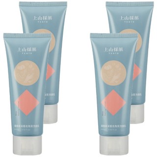 tsaio 上山採藥 龍膽草深層去角質洗顏乳 含植物萃取精華 含杏核粒子 溫和代謝角質, 100g, 4條