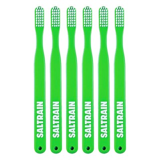 SALTRAIN 極細軟毛牙刷 99.9%抗菌軟毛 深入清潔牙縫不刺激 手感極佳 質感時髦設計, 1入, 6支