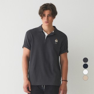 WHO.A.U 男女共用 Big Steve Polo衫 WHHAE2491U, 炭灰色