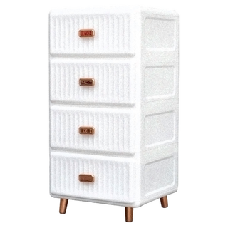 dayneeds 日需百備 Niksen 尼克森拉紋四層收納箱/衣物收納塑膠櫃 SBD-14514WH, 白色, 4個